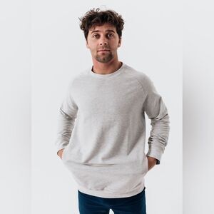 Truwear The Meridian Lifestyle Crewneck Men's Polo Shirt Long Sleeve Grey, Sz L